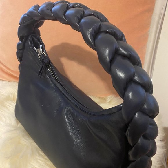 NWT Hereu - Espiga Lambskin Braided Handle Bag - Navy - Picture 8 of 10